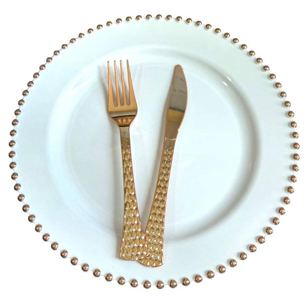 Mesa Posta 6Un Prato 26Cm Acrílico Rose+ Garfo E Faca