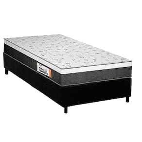 Conjunto Box Solteiro: Colchão Anatômico Plumatex D28/ Falcon Ultra Firme + Base CRC Suede Black(88x188)