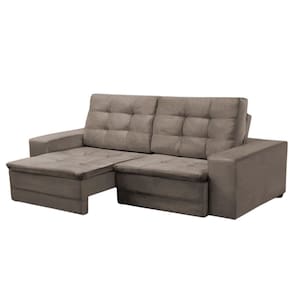Sofá Retrátil Reclinável Viper 3 Lugares Veludo Cinza 215cm Megasul