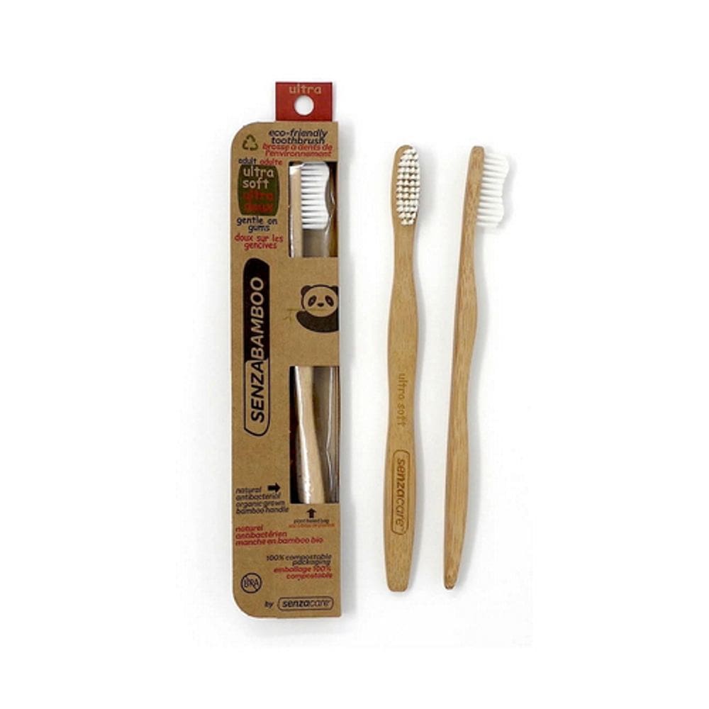 Escova de dentes de bambu ultramacia para adultos 1 contagem da Senzacare (pacote com 6)
