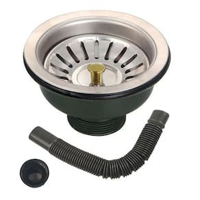 Ralo Valvula Dreno de Pia 10x10 Filtro Sifao Tubo de Escoamento Cesto Cozinha Lavabo Restaurante