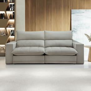 Sofá Retrátil e Reclinável Martinho 250cm Boucle Gelo - Celflex