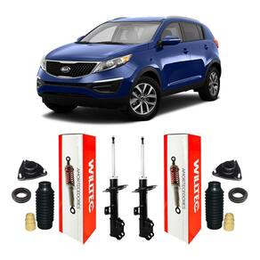 2 amortecedor + kit batente dianteiro sportage 2014 2015 16