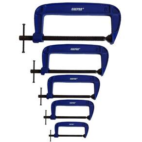 Kit 5 grampos sargento de 75 a 200mm tipo c profissional