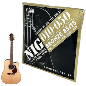 Cordas violão nig aço 10-50 light com bolinha + palheta