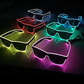 Óculos Led Neon Festa Balada Cosplay Rave Casamento Cor Roxo