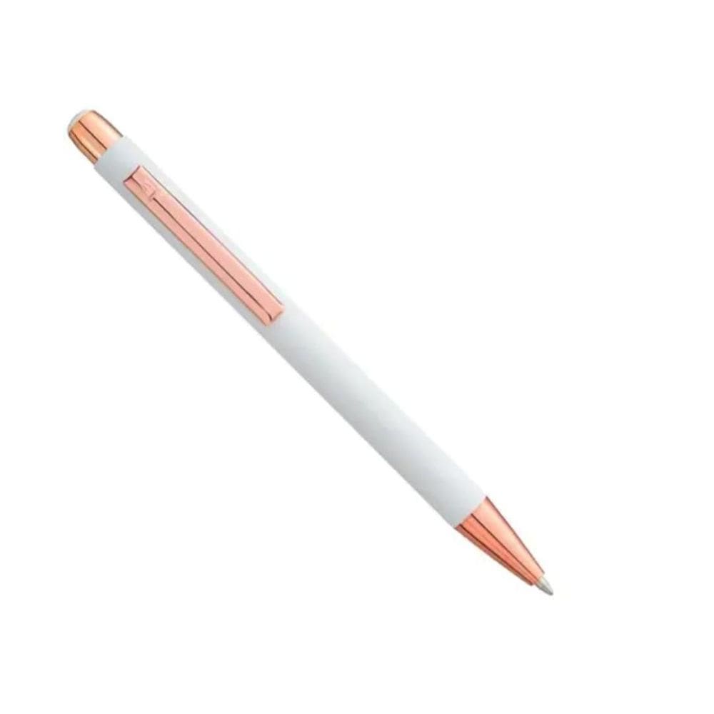 Caneta esferográfica metal cooper branco crown di11008b