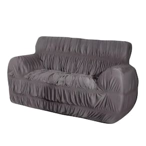Capa de sofá elasticada 21 elásticos 2 lugares king cinza