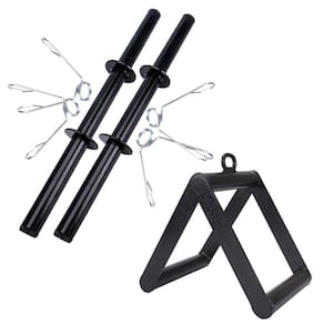 Kit musculação puxador triângulo + 2 barra 40 oca presilhas