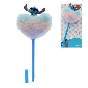 Caneta Esferográfica Stitch Coração Plush 0,7Mm Azul - Molin