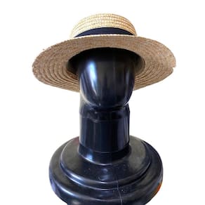 Chapéu Feminino Paris Palha Luxo Aba Media Com Faixa Preta