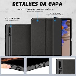 Capa smartcase tpu slot para galaxy tab s7 plus t790 + vidro