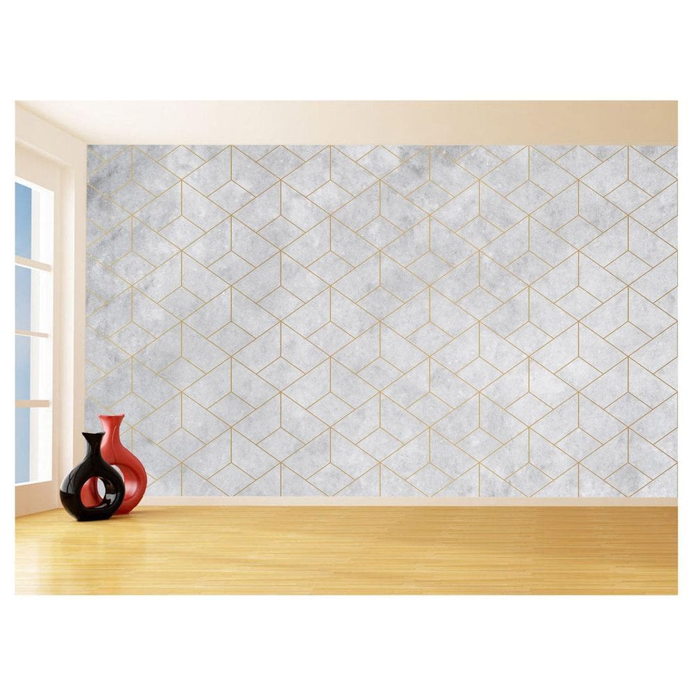 Papel De Parede 3D Concreto Queimado Risco Bege 3,5M Kkt105