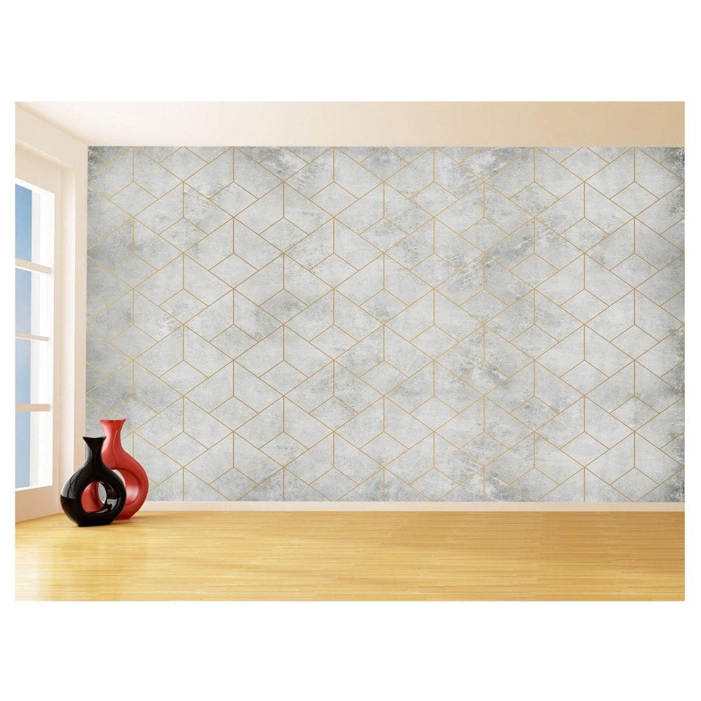 Papel De Parede 3D Concreto Queimado Risco Bege 3,5M Kkt80