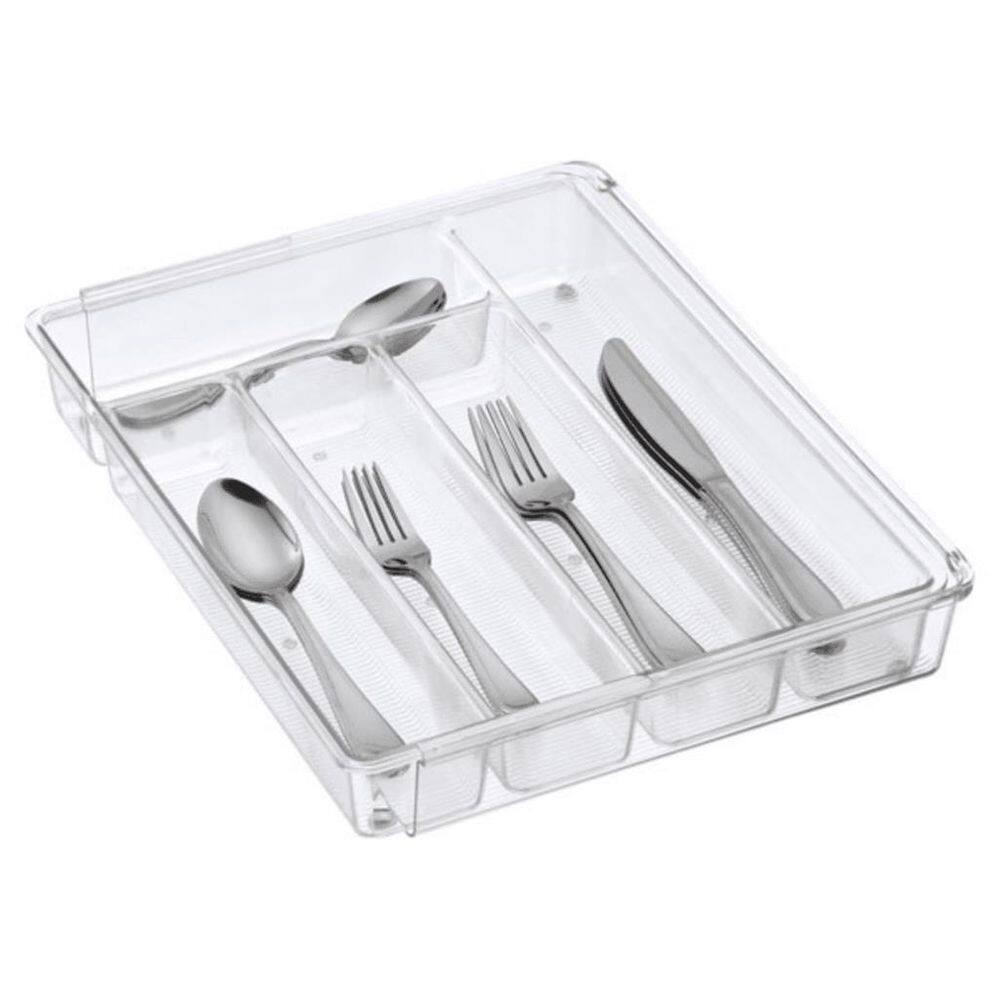 Organizador acrílico talheres gaveta 5 divisórias 27x35cm