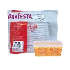Marmita Fitness Pote 500Ml Com Tampa Lacre 10Und.