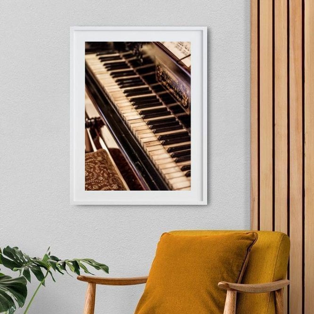Quadro Decorativo Fotografia Piano 60X48Cm