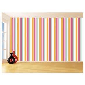 Papel De Parede 3D Listras Coloridas Verticais 3,5M Lst26