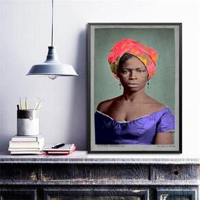 Quadro Decorativo Dandara Dos Palmares 24X18Cm - Com Vidro