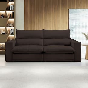 Sofá Retrátil e Reclinável Martinho 250cm Veludo Marrom - Celflex