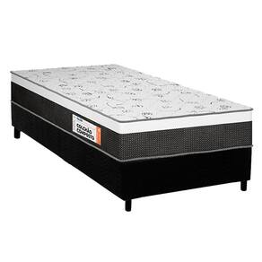 Cama Box Solteiro: Colchão Ortopédico Plumatex D28 Falcon Ultra Firme + Base CRC Suede Black(88x188)