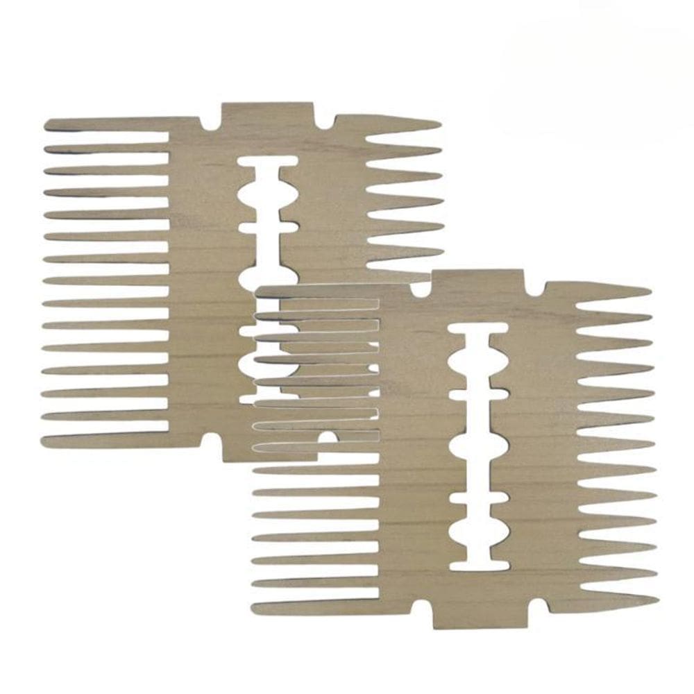 2 Pentes De Mdf Para Barba E Bigode Bege Modelo Gilete N16
