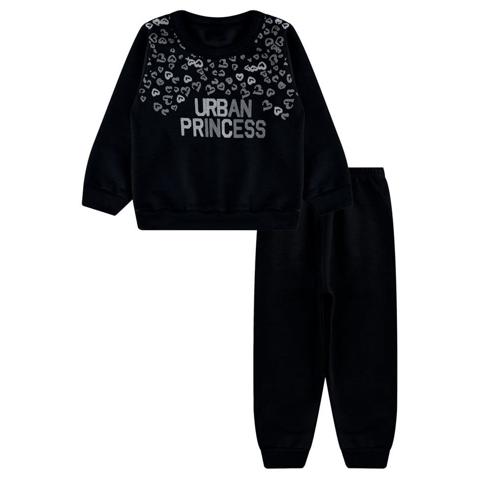 Conjunto Moletom Feminino infantil felpudo Blusão e calça