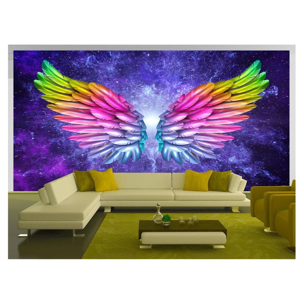 Papel De Parede 3D Arte Asas Selfie Insta Cores 3,5M Tra181