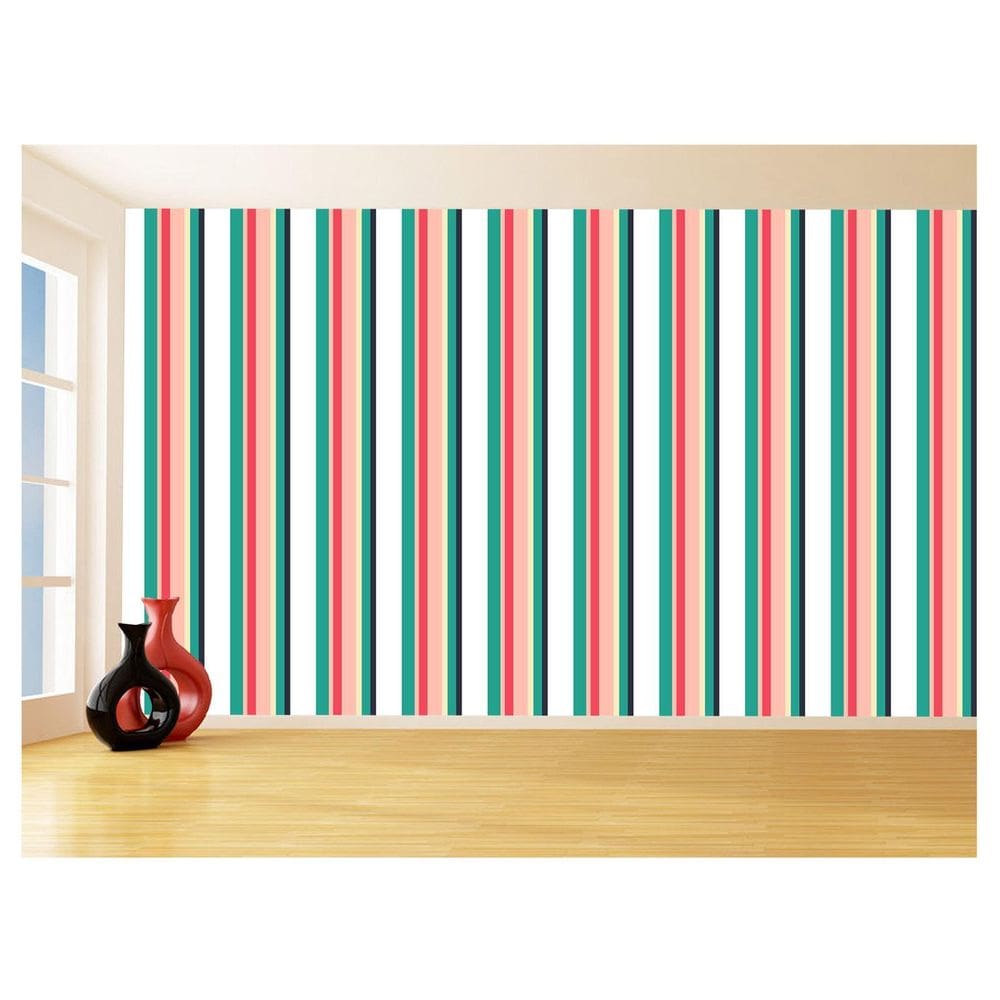 Papel De Parede 3D Listras Coloridas Verticais 3,5M Lst16