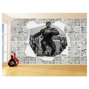 Papel De Parede 3D Heróis Página Quadrinhos Hq 3,5M Nhma233