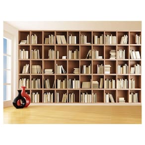 Papel De Parede 3D Estante De Livros Fundo Vídeo 3,5M Est02