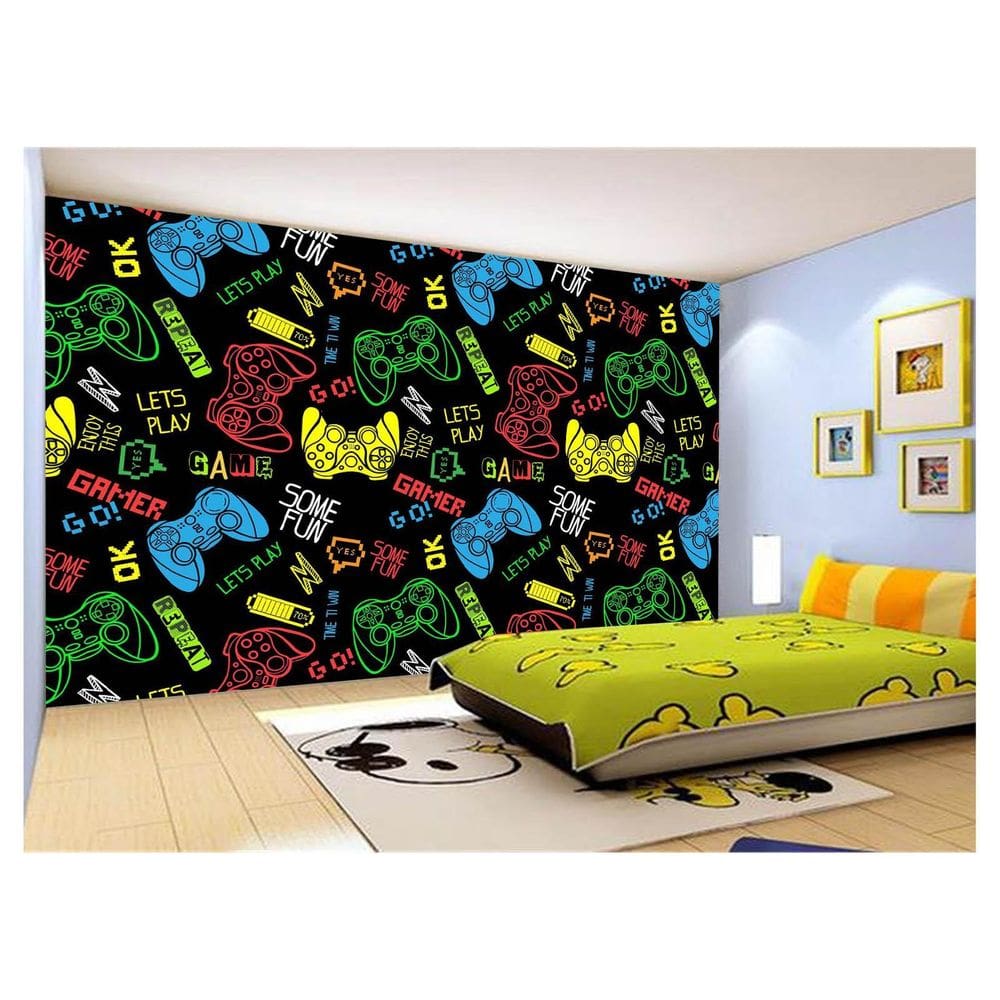 Papel De Parede 3D Infantil Controle Game Jogo 3,5M Azs281