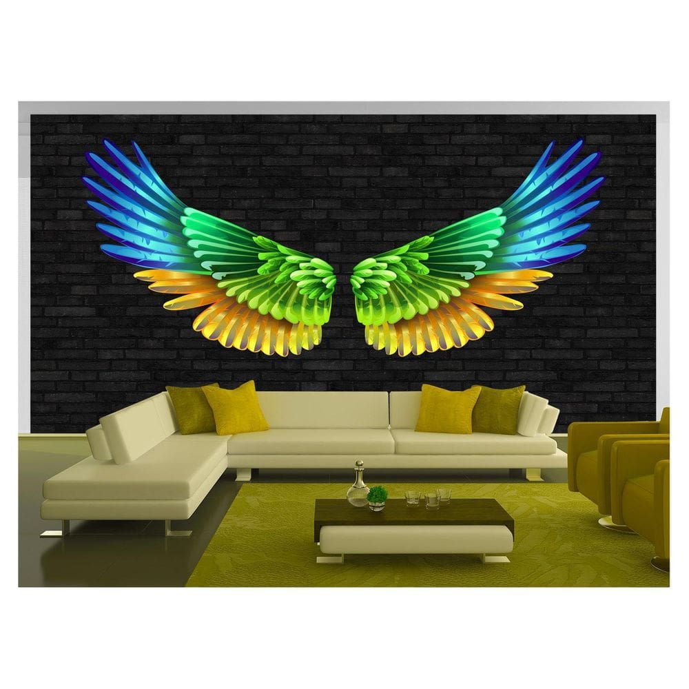 Papel De Parede 3D Arte Asas Selfie Insta Cores 3,5M Tra426