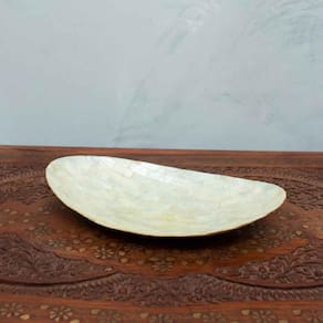 Bowl De Madrepérola 24Cm Importado De Bali Cor Pérola