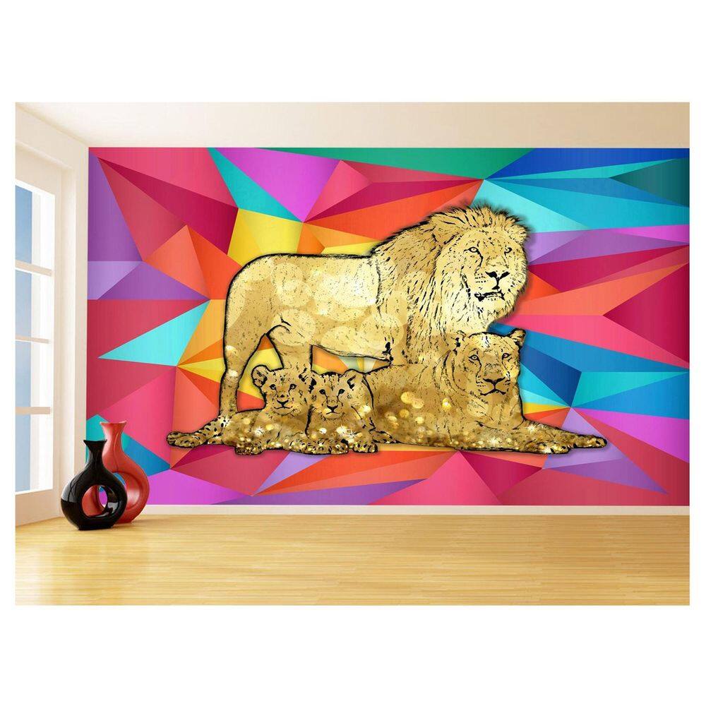 Papel De Parede Animais Pop Art Familia Leões 3,5M Pxa417