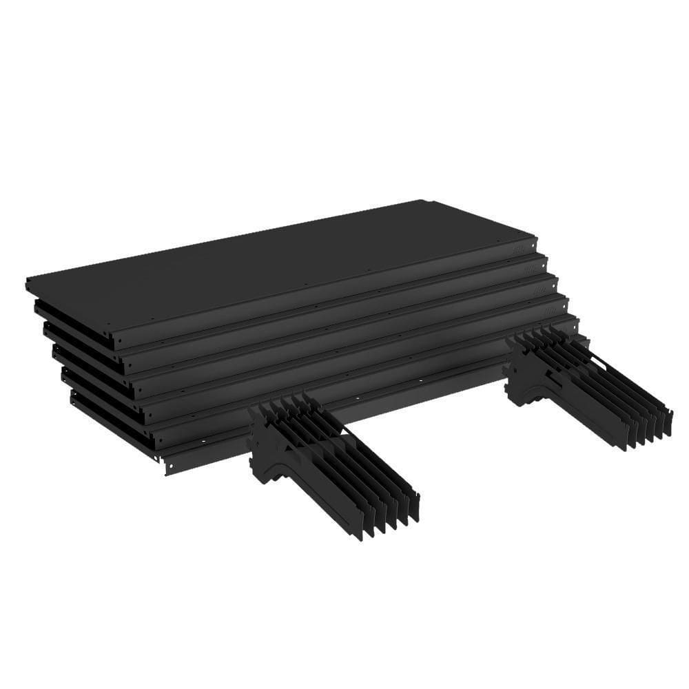 Kit 12 Bandejas Gondola Fit 40 Preto 12X 30X90 Sp Etiqueta