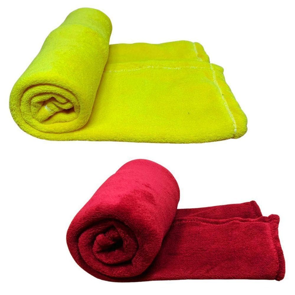 Kit 2 mantas pet cor amarela e vermelha