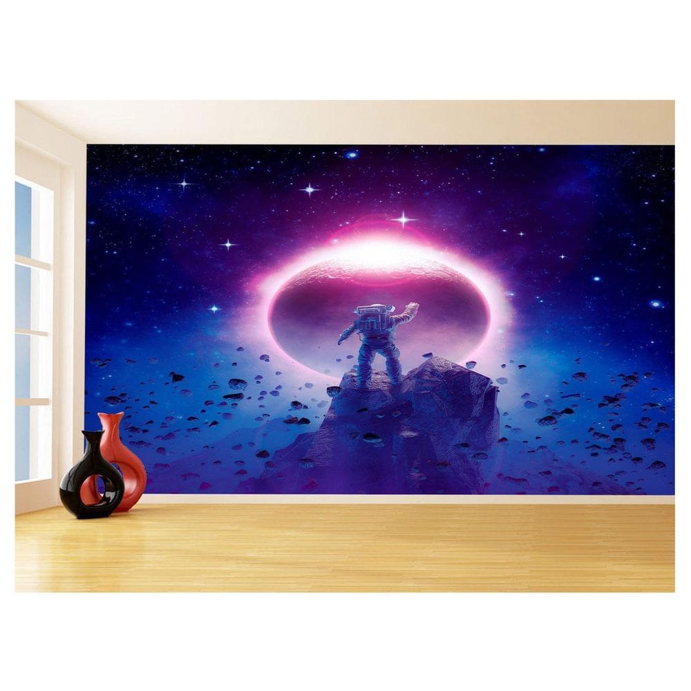 Papel De Parede 3D Espaço Estrelas Astronauta 3,5M Nsp87