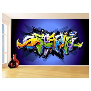 Papel De Parede 3D Arte Graffiti Mural Grafite 3,5M Tra51