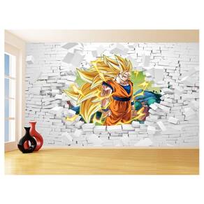 Papel De Parede 3D Dragon Ball Goku Vegeta Anime 3,5M Dbz74