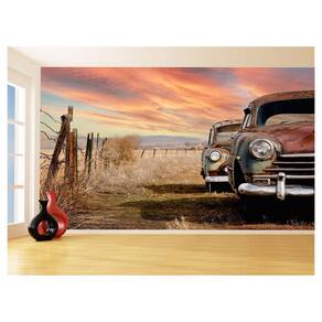 Papel De Parede 3D Carro Antigo Clássico Vintage 3,5M Cxr30