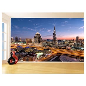 Papel De Parede Cidade Dubai Paisagem Por Sol 3,5M Ncd252