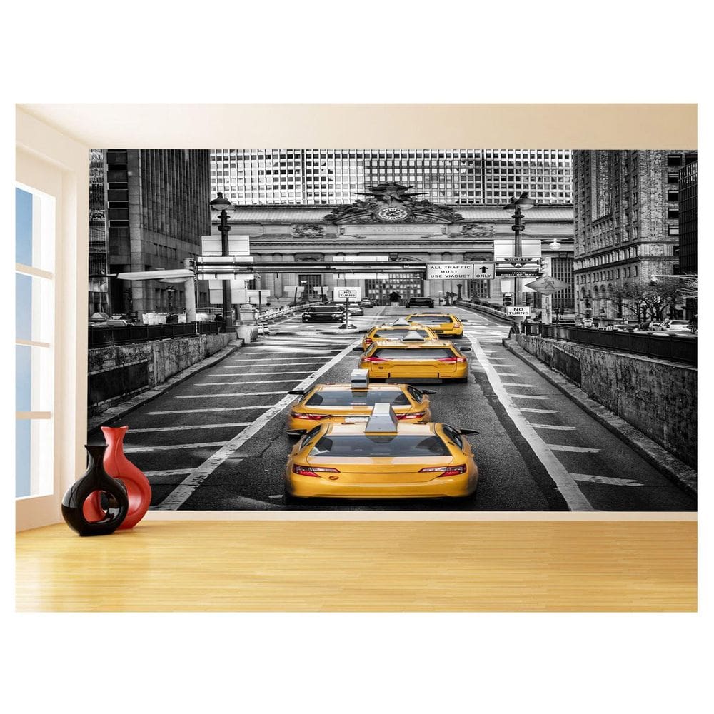 Papel De Parede 3D Cidade New York Preto Branco 3,5M Ncd286
