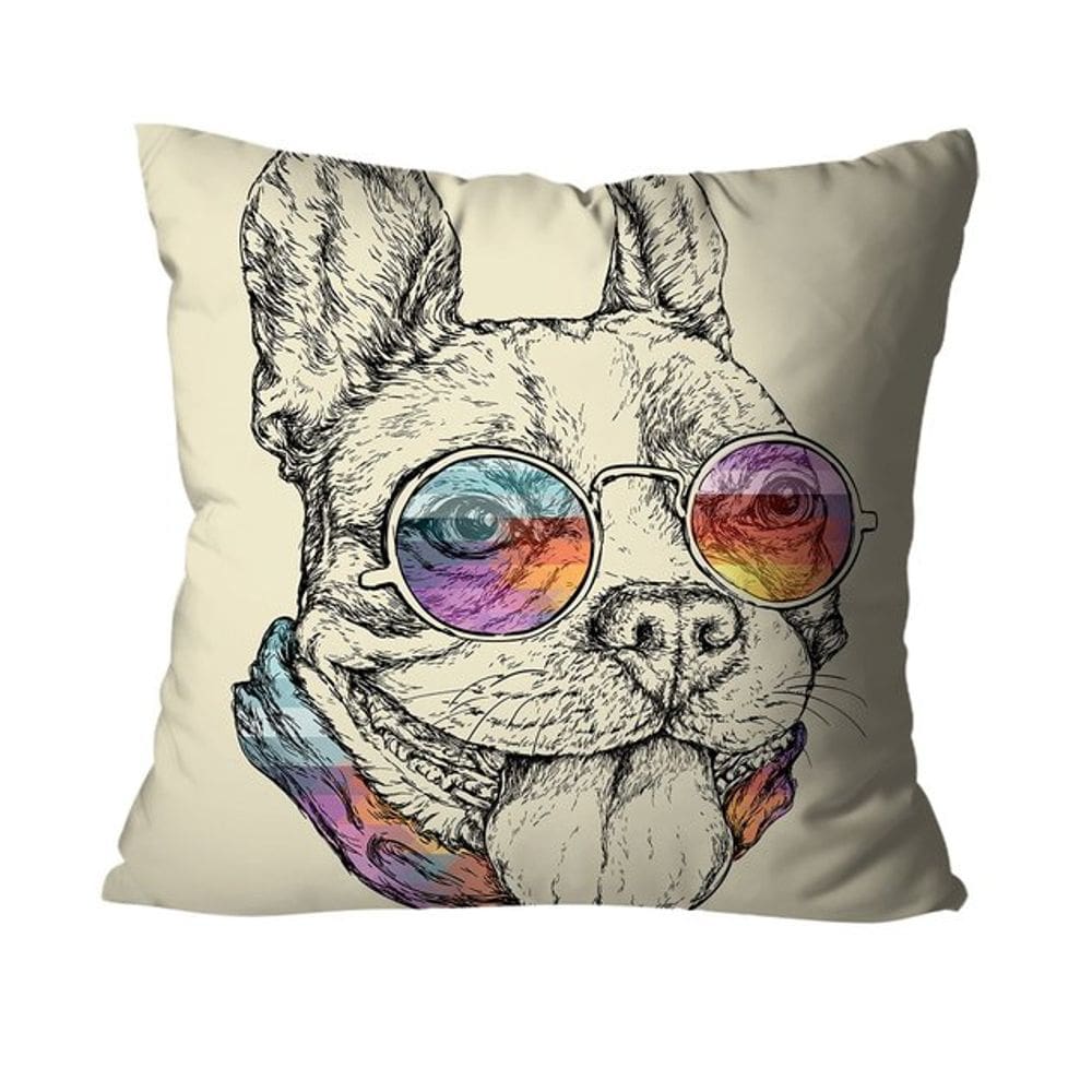 Capa para Almofada Mdecore Bulldog Bege