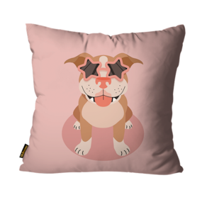 Capa para Almofada Mdecore Pit Bull Rosa
