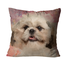 Capa para Almofada Decorativa Shih-tzu Bege