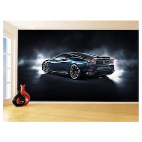 Papel De Parede 3D Carro Ferrari Azul Escuro 3,5M Car102