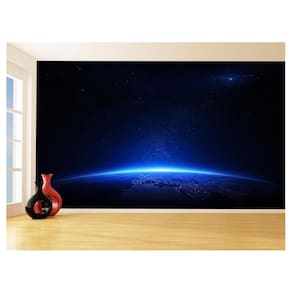 Papel De Parede Espaço Estrelas Planeta Terra 3,5M Nsp195