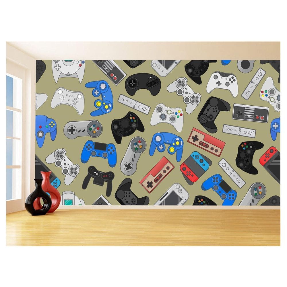 Papel De Parede 3D Infantil Controle Game Jogo 3,5M Azs242