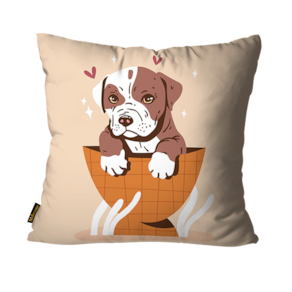 Capa para Almofada Mdecore Pit Bull Bege